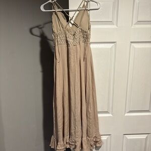 HYFVE Backless Tan Dress
